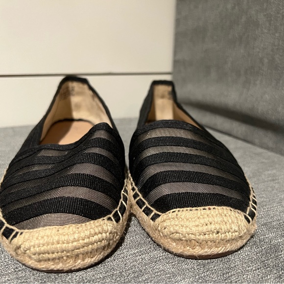 Franco Sarto Women Sz 9 M Black/Cream Espadrille Fabric Shoes - Picture 7 of 8